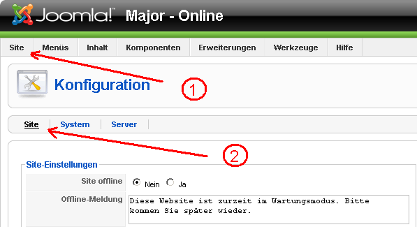 Joomla Konfiguration Joomla Konfiguration